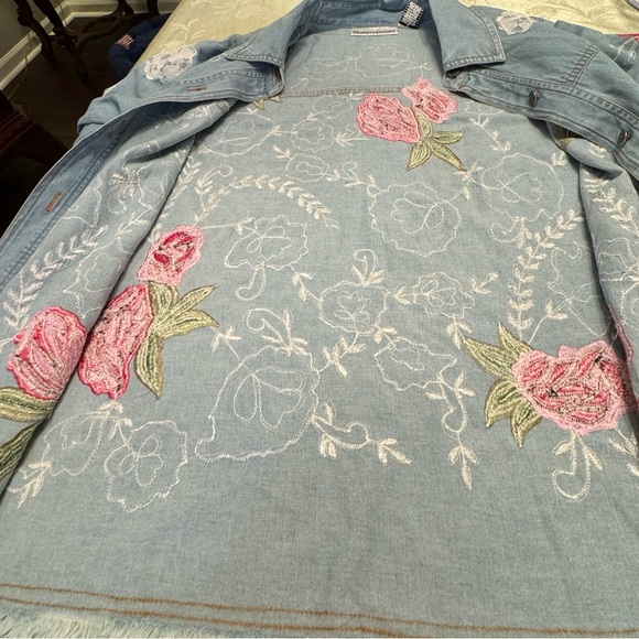 Vintage Drapers +Damon’s button up jacket embroidered lace/floral Size SMALL - Picture 12 of 14